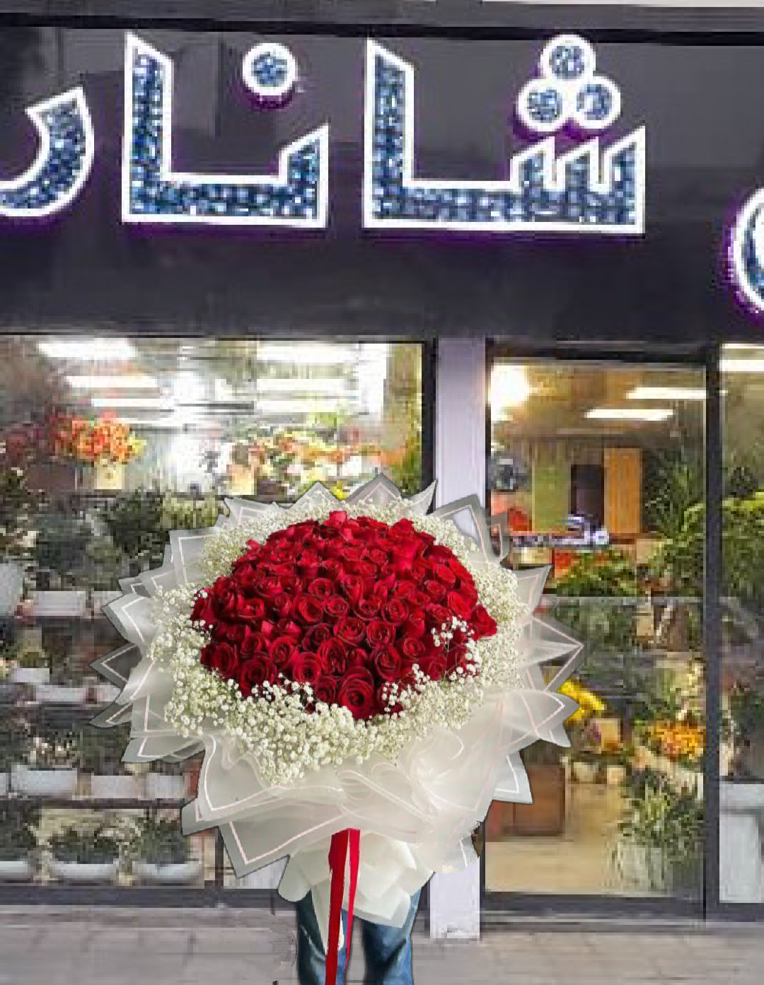 دسته گل ۱۰۰شاخه رزهلندی طبیعی(کد۱۰۰۸)